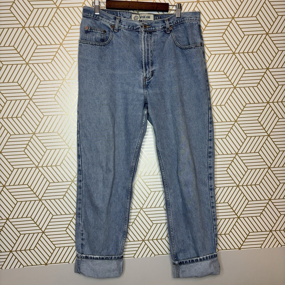 Vintage 90s Gap Jeans Women 33x30 Blue Loose Fit No 5 USA Denim Medium Wash High